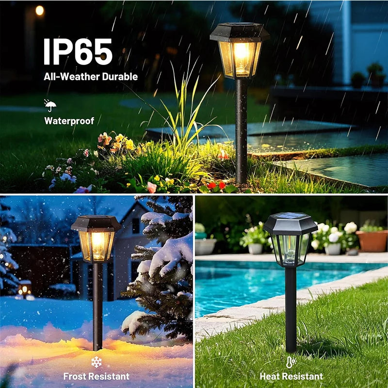 Solar Lights Outdoor Pathway Solar Hexagonal