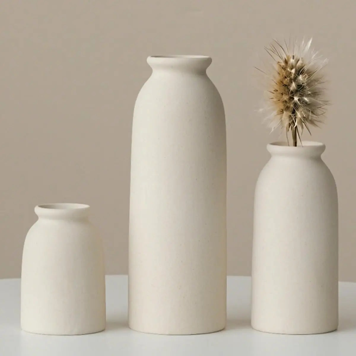 3-Piece Ceramic Vase Set, Small Flower Vases