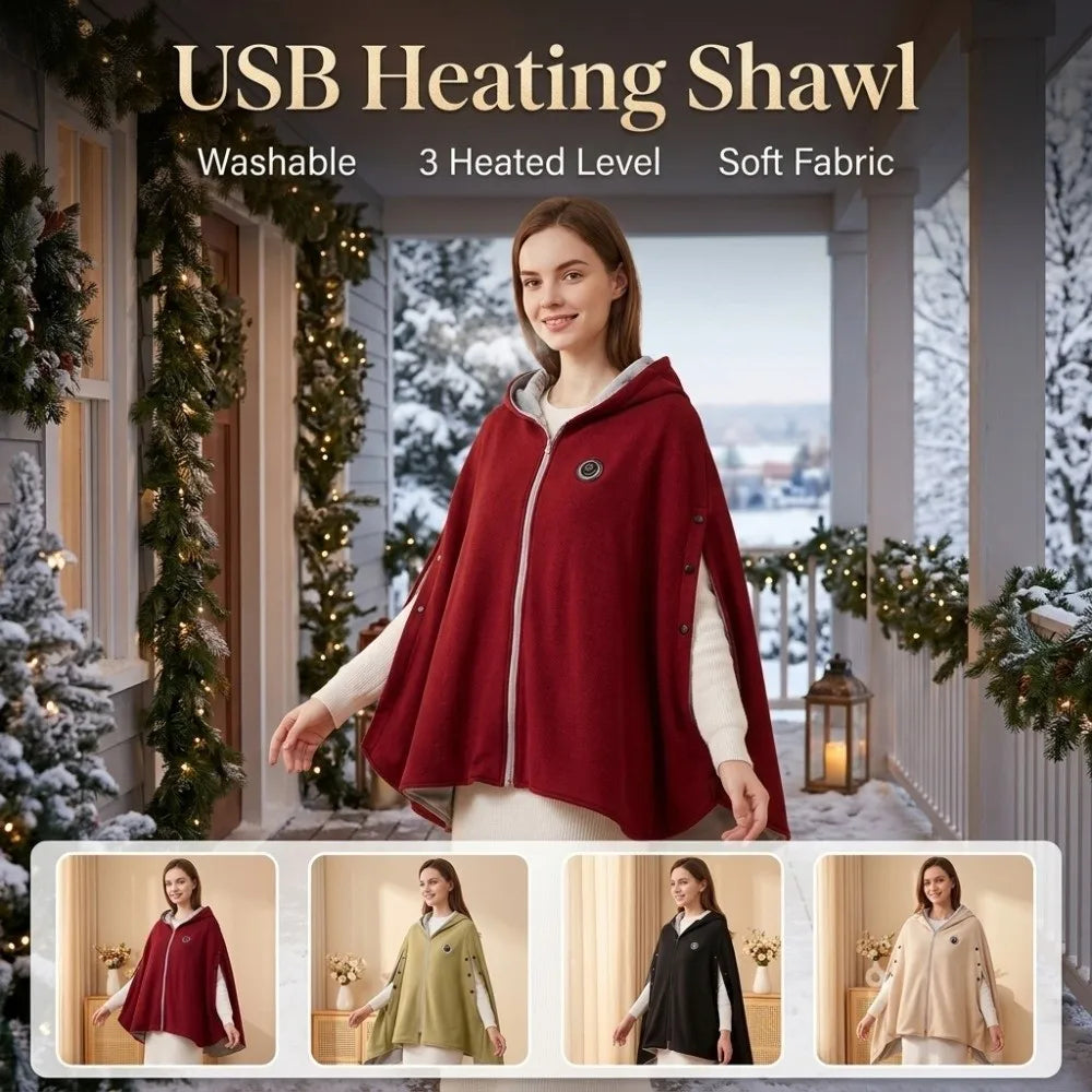 3 Heated Level USB Heating Shawl Washable USB Powered Car-mounted