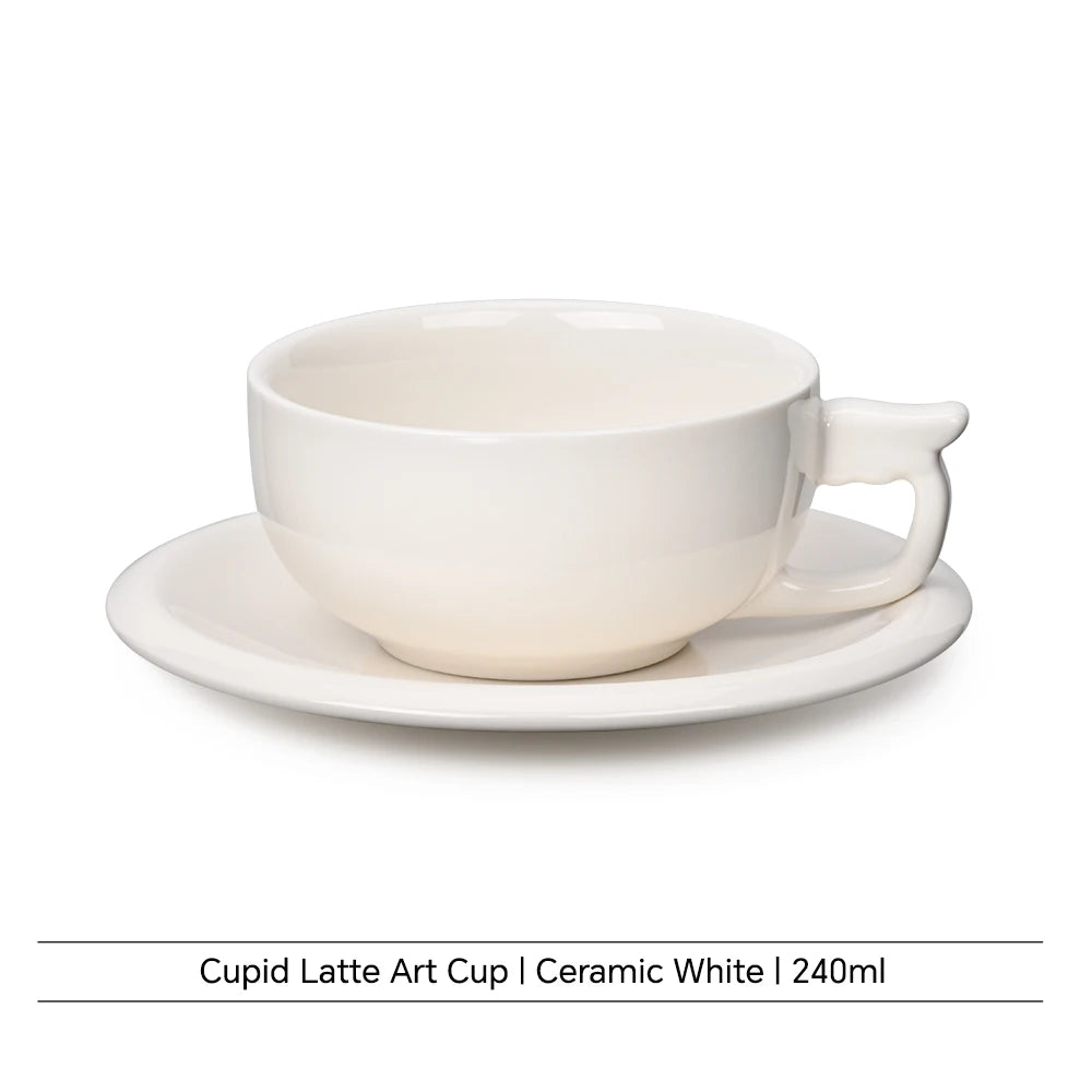 240ml Ceramic Latte Art Cup - Saucer  Cappuccino Cup