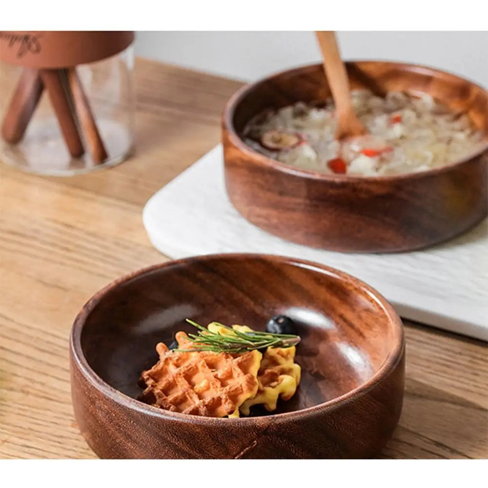 Practical Stackable Solid Wood Bowl Handmade