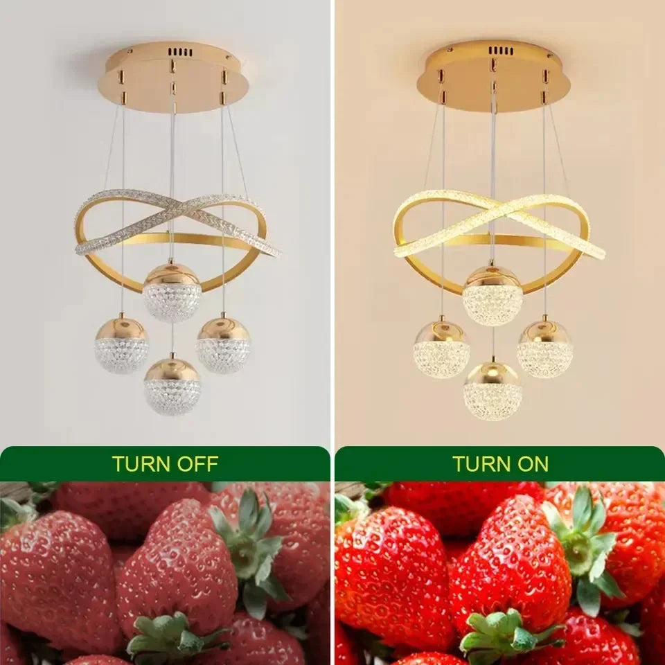 LED Lamp Ring Dimmable Chandelier Pendant Light