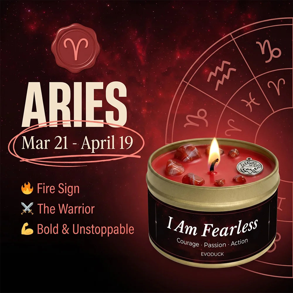 Fire Signs Zodiac Candle Set 3 Pack Aries Leo Sagittarius Scented