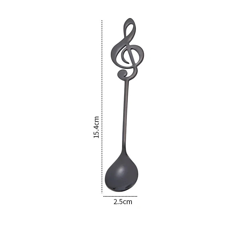 3/5/10pcs 304 Stainless Steel Musical Notes Coffee Spoon