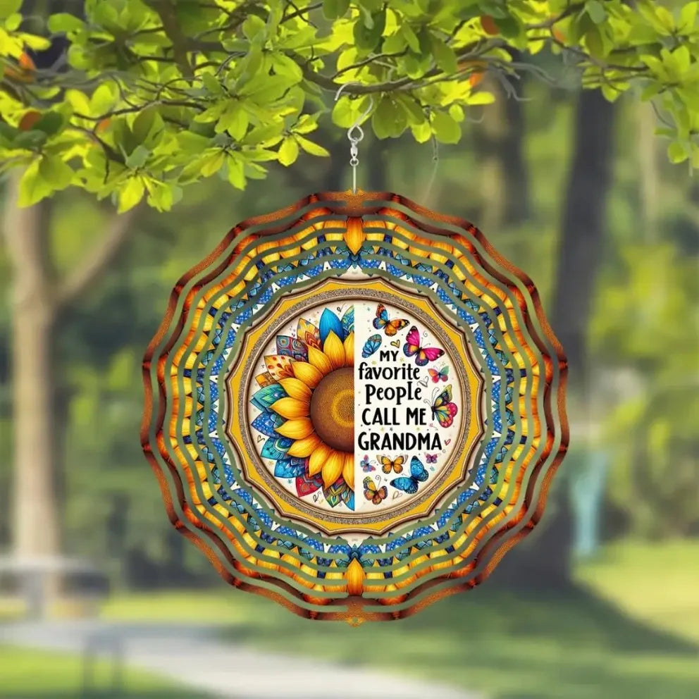 2D Floral Butterfly Metal Wind Chime (360° Hook,)