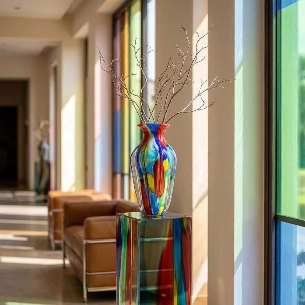 Hand Blown Glass Flower Vases Multicolor Glass Vases