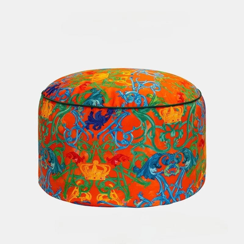 Removable Pouf Footrest Round Shoe Changing Stool