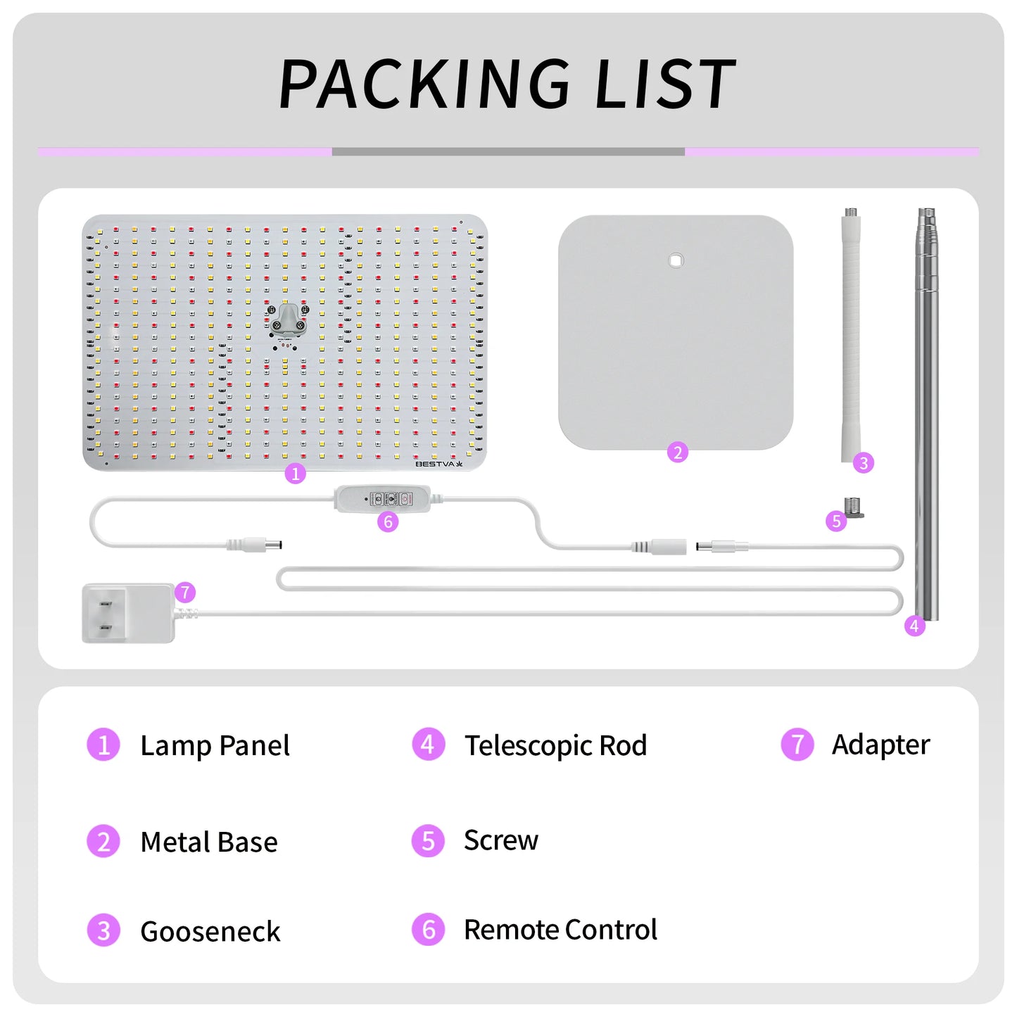 48W Grow Lights for Indoor Plants with Stand, Full Spectrum LED