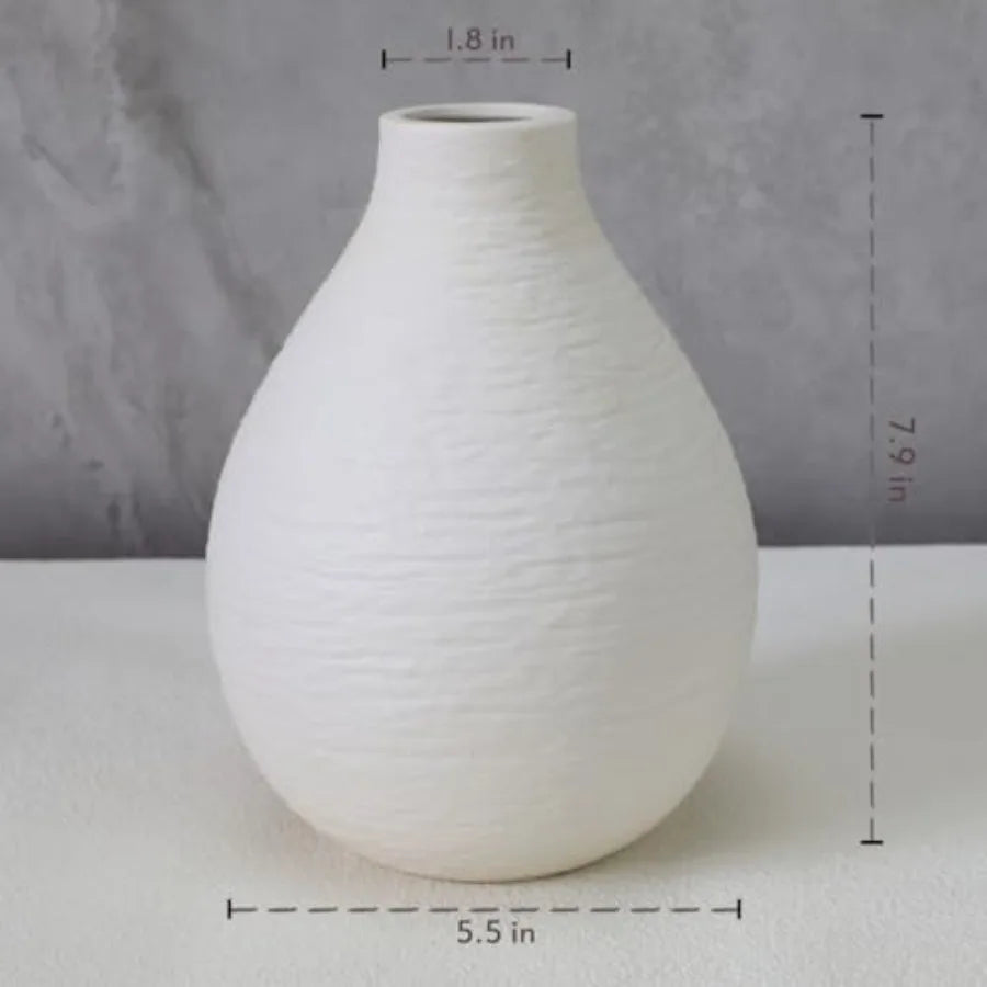 Snow Inspired Flower Vase, Ceramic Vases, White Vases