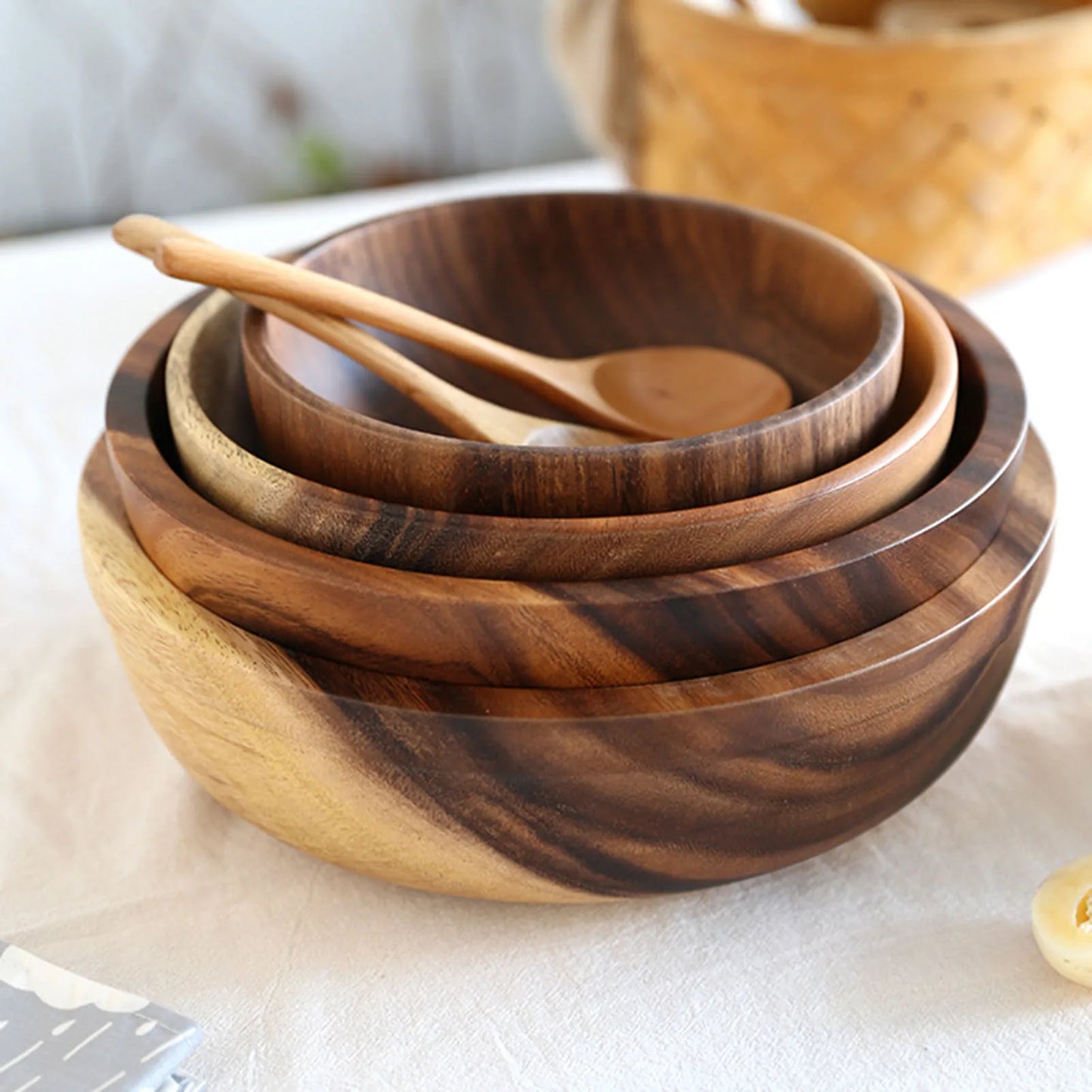 Natural Wooden Bowl Japanese