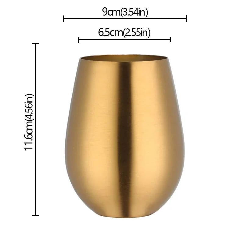 500ml Stainless Steel Titanium Plating Wine - Beer Glasses