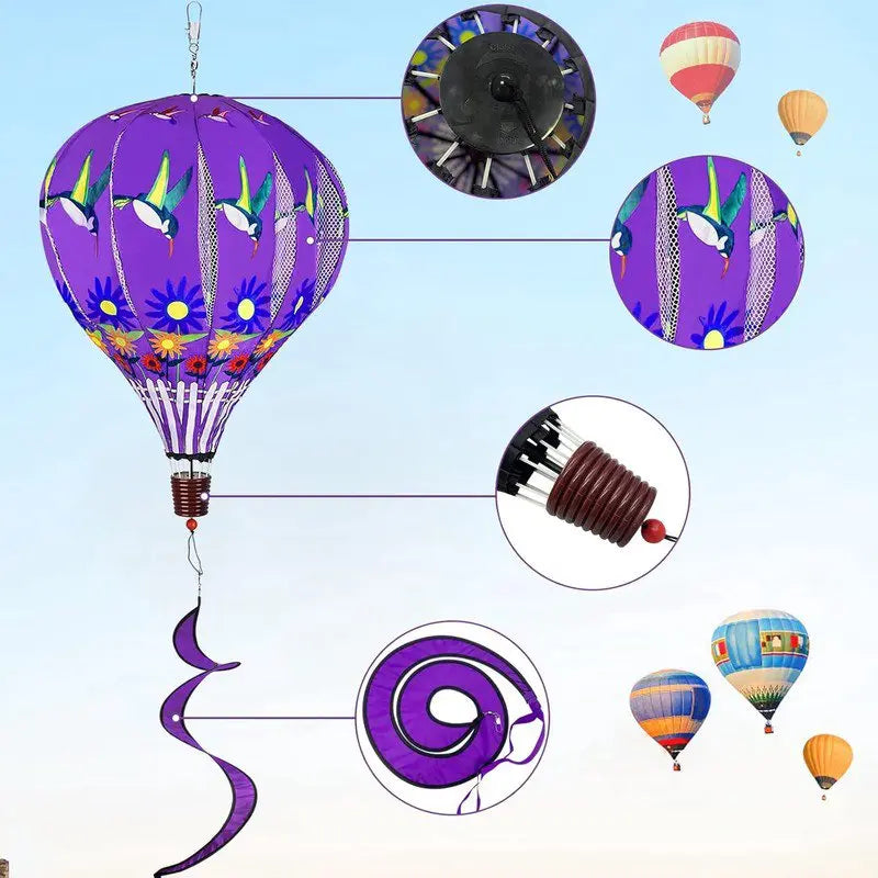 2pcs Hot Air Balloon Wind Spinners | 59 inch Garden Wind Spinner