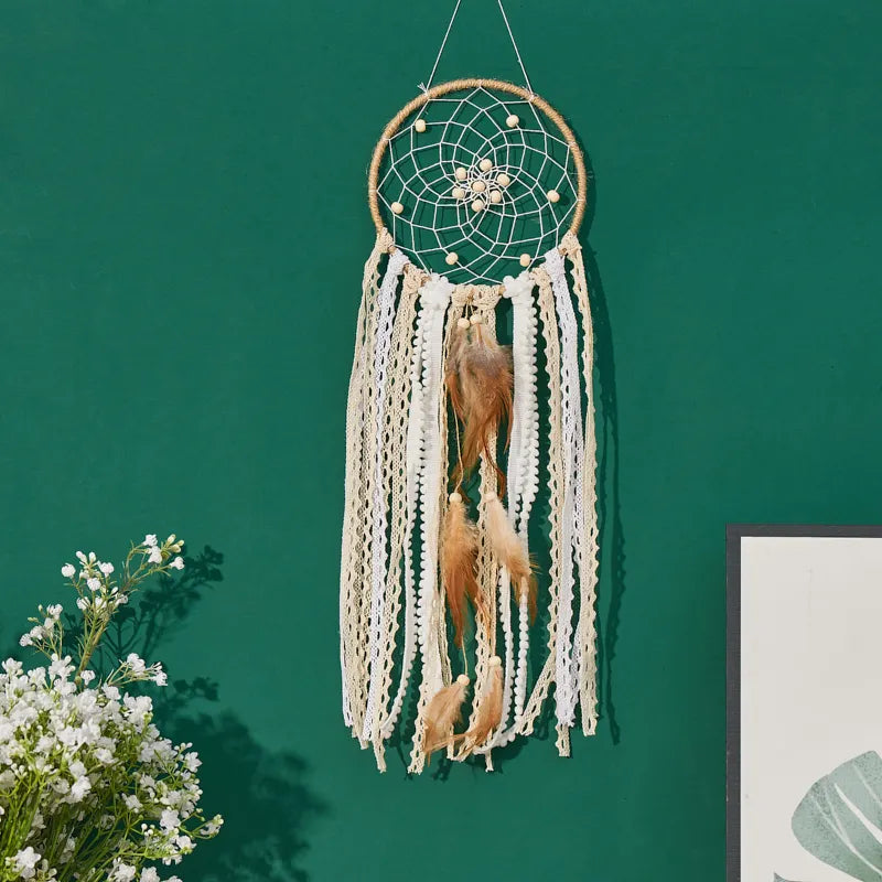 5-piece large Dream Catcher, handcrafted Moon Dream Chaser