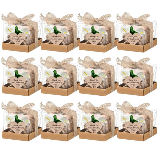 6/12/24PCS Guest Gift Candle Wooden Tealight Candle Holders