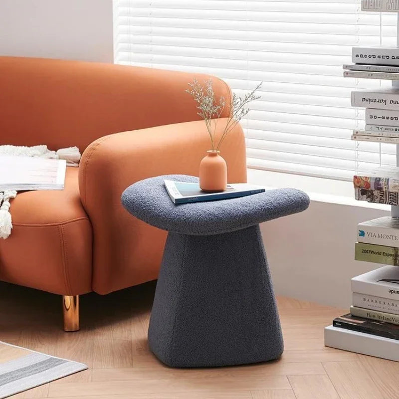 Nordic Ottoman Sitting Pouf Stool - Wooden Vanity Chair
