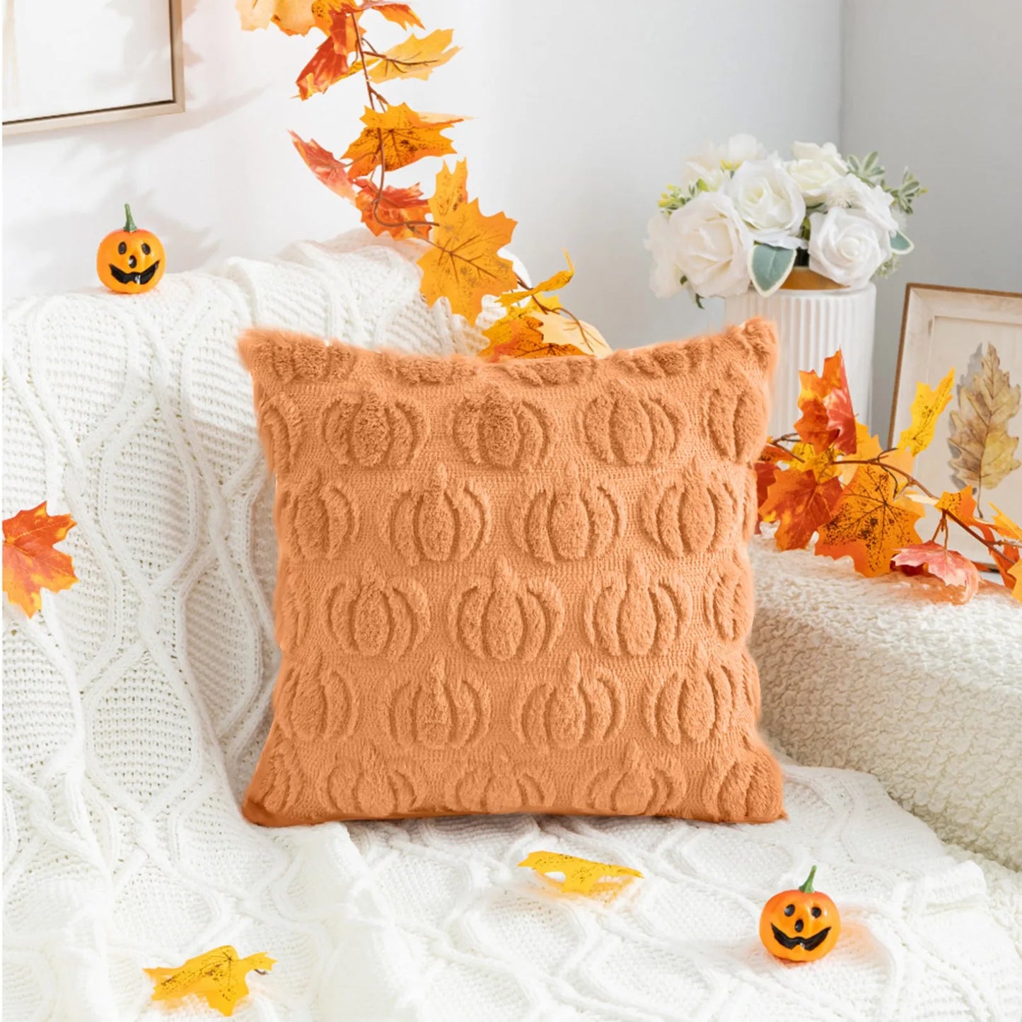 Pumpkin Fall Pillow Covers Halloween Throw Pillow