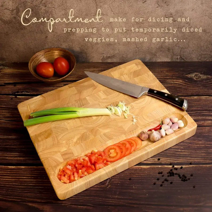Butcher Block End Grain Cutting Board 17x13x1.5in