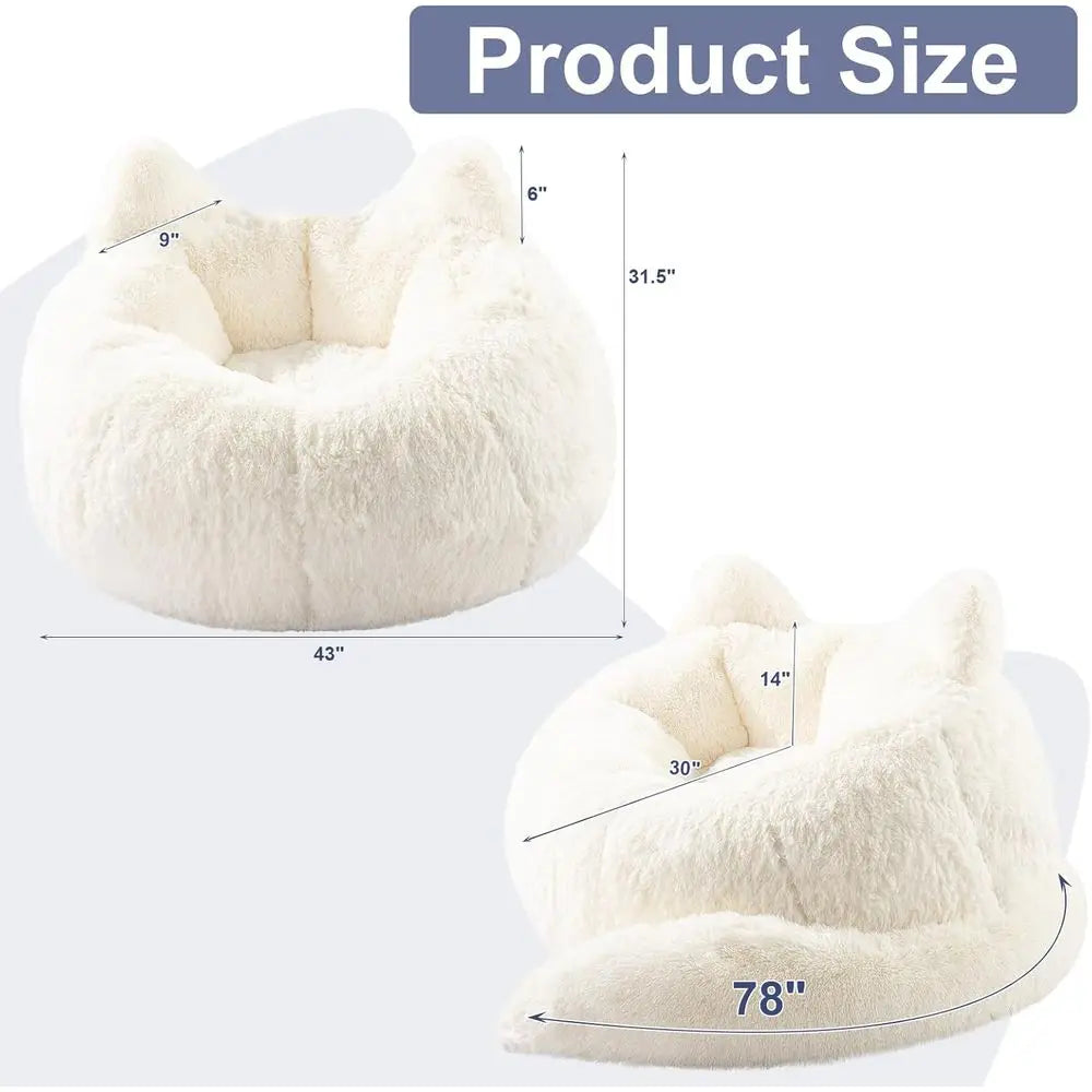Giant Plush Faux Fur Bean Bag Chair -
