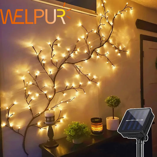 Outdoor Lighting Solar Tree and Vine Lamp 96LED Tree Branches