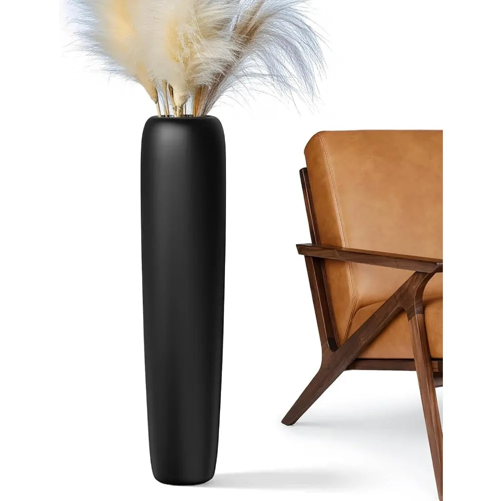 Elegant Tall Black Vase