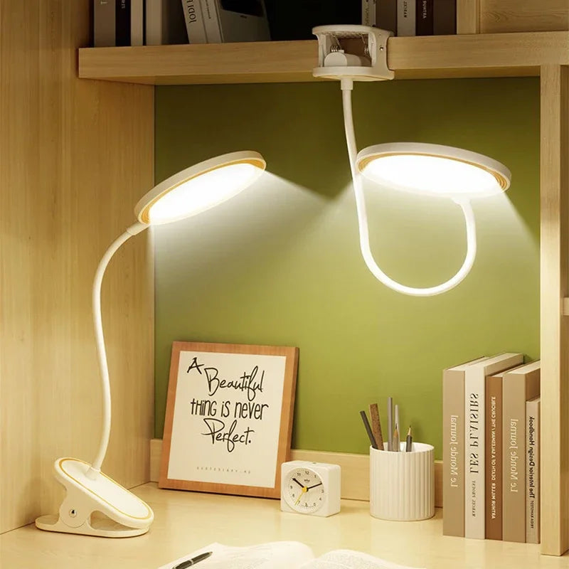 Table Lamp USB Rechargeable Clip Bed LED Touch 3 Modes