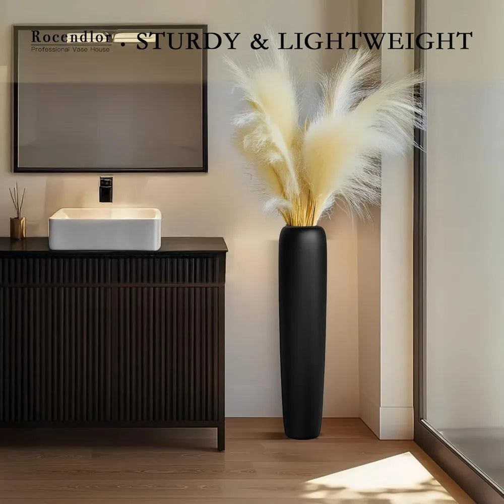 Elegant Tall Black Vase