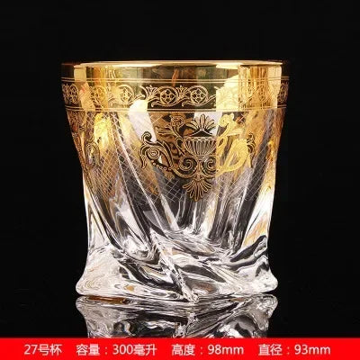 Palace style crystal glass with gold line beer mug