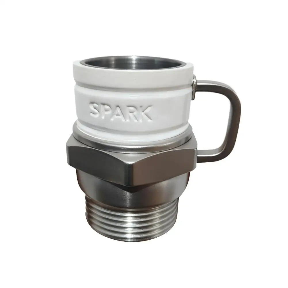 12-Ounce Ceramic And Stainless Steel Spark Plug Mark Cup