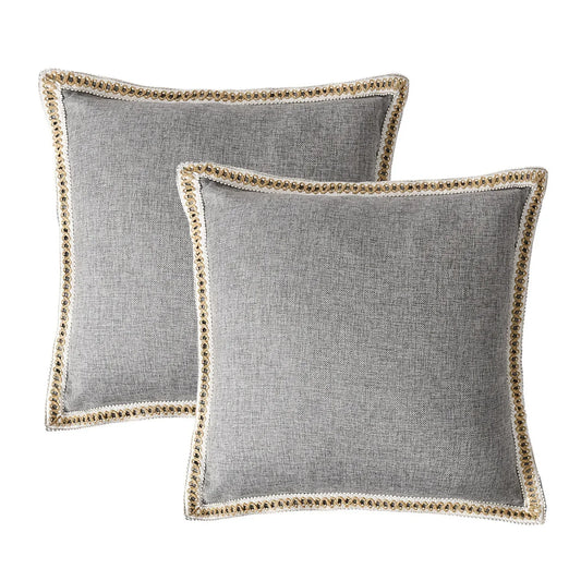 Linen Pillow Case Chenille Cushion Cover 50x50cm