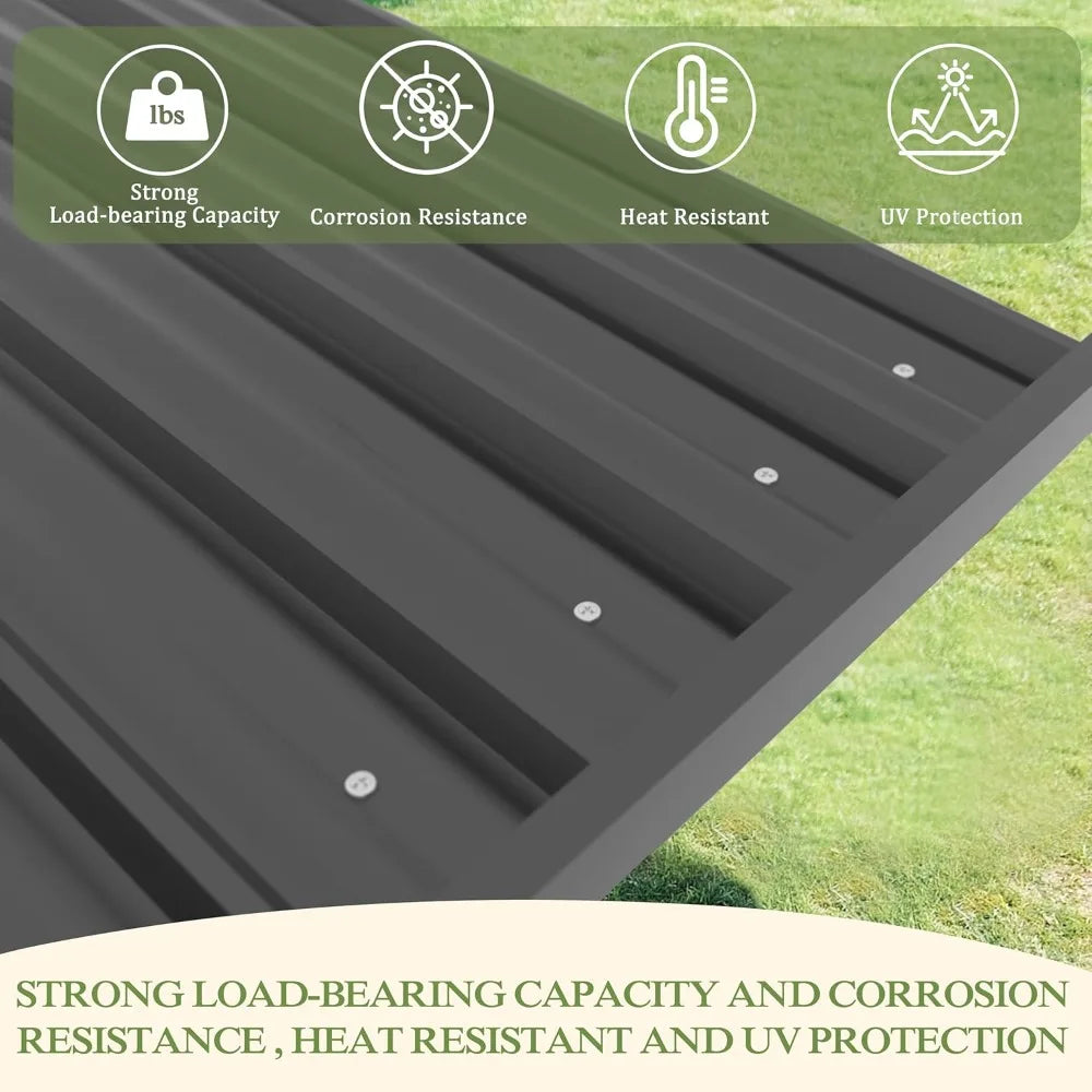 6’x13’ BBQ Grill Gazebo Shelter with Galvanized Steel Roof