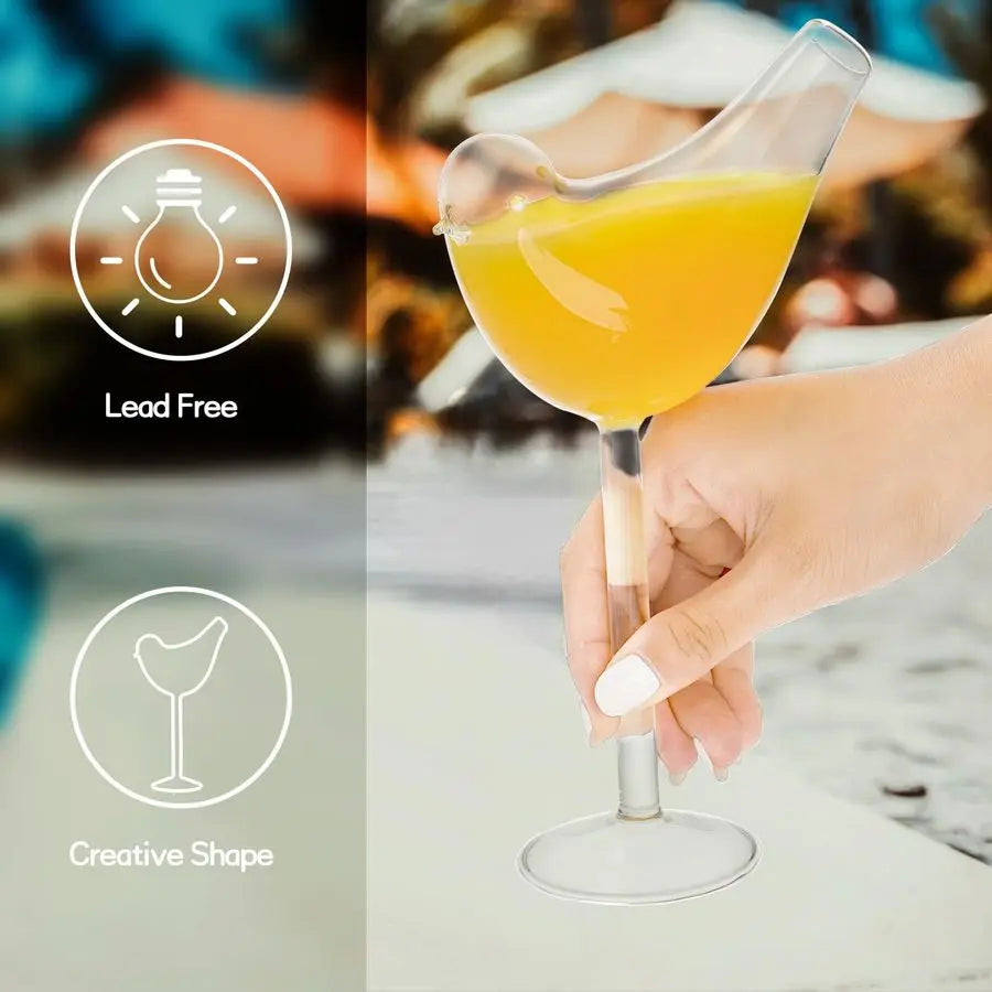 4 Pack Bird Cocktail Glasses, 160ml 5.4 Oz Unique Wine Glasses