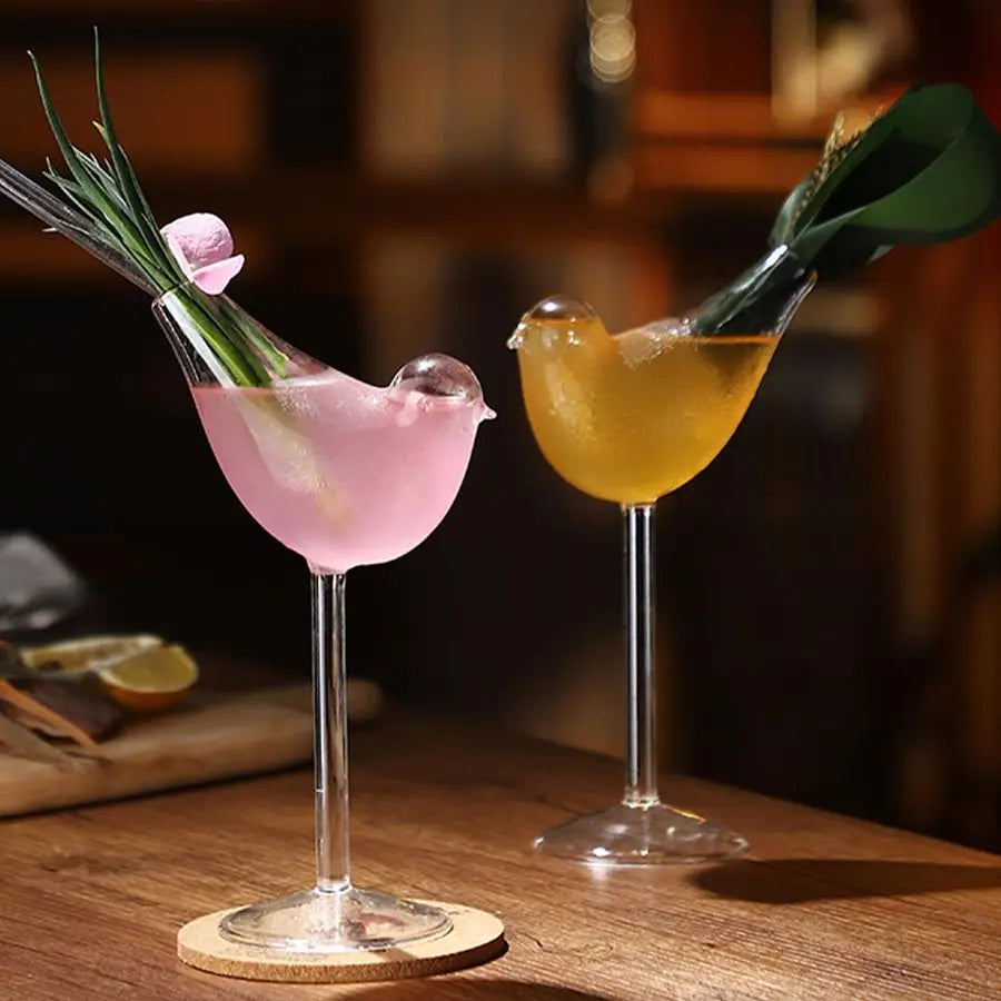 4 Pack Bird Cocktail Glasses, 160ml 5.4 Oz Unique Wine Glasses