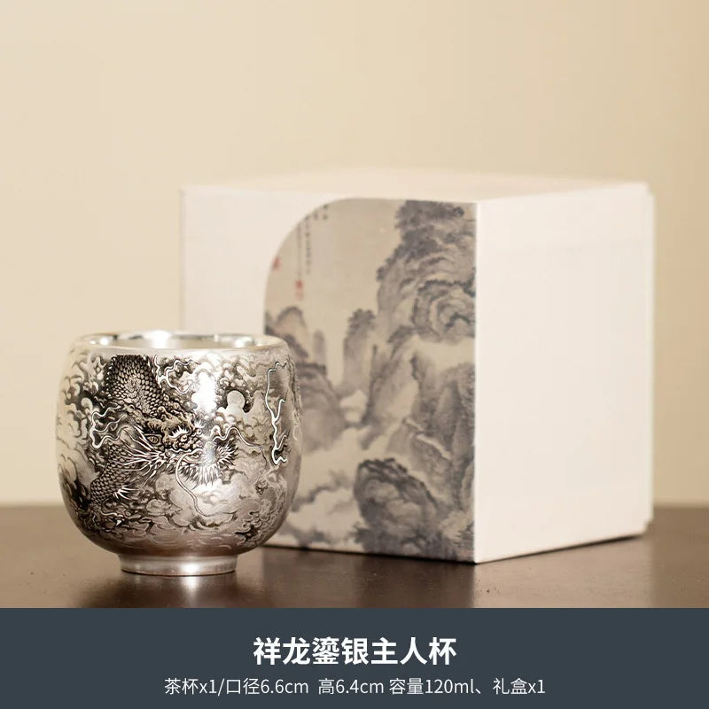 Silver Lined Ceramic Master Tea Cup,