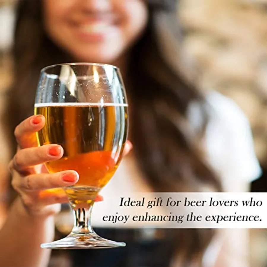 Premium Beer Glasses, Set of 6, 13 1/2 oz 100% Lead-Free
