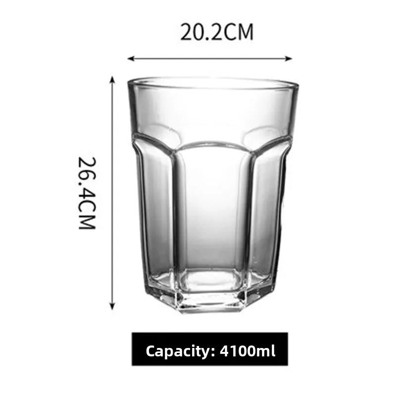 3L White Craft Beer Glass Heat Resistant Large Hexagonal Pint Glass