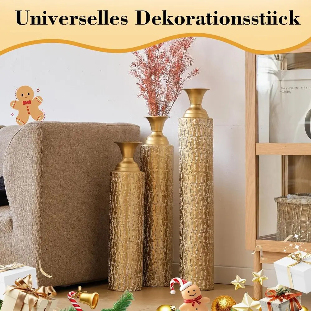 Vases Tall Set of 3 Extra Large Tall Metal Floor Vases
