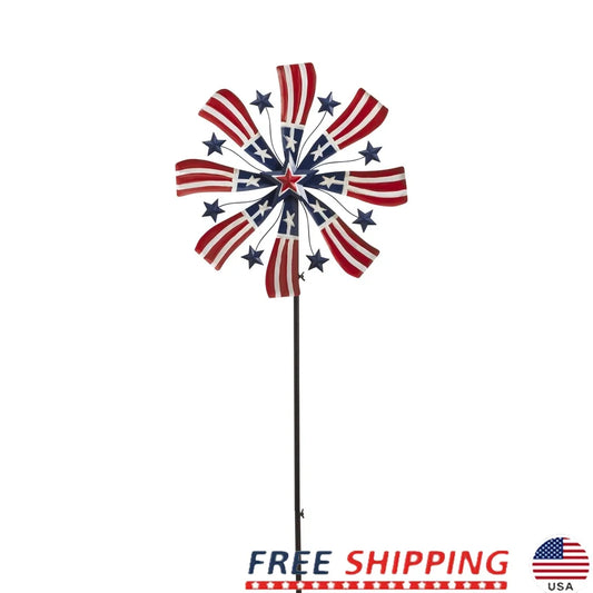 63 Inch Metal Americana Wind Spinner Patriotic