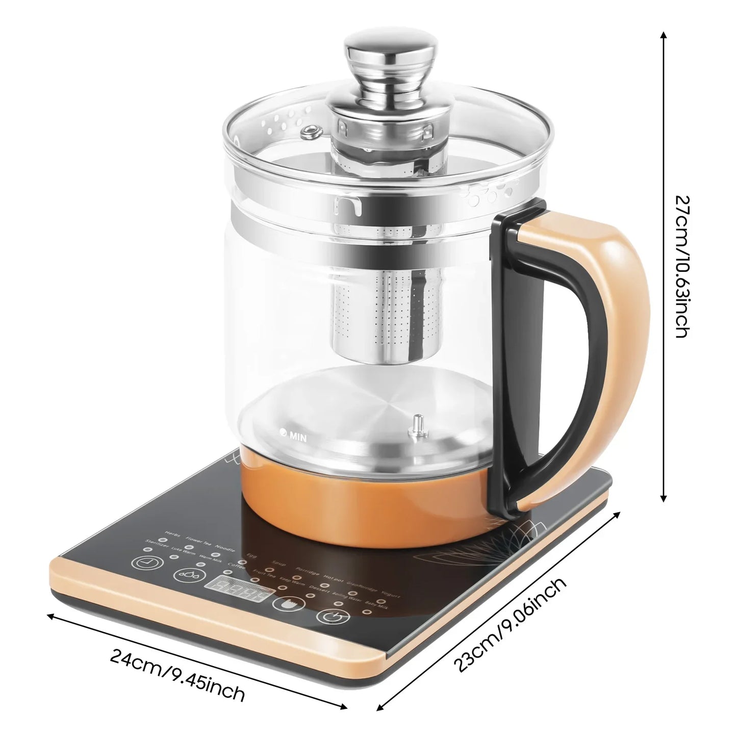 800W 1.8L Multifunctional Electric Glass Kettle