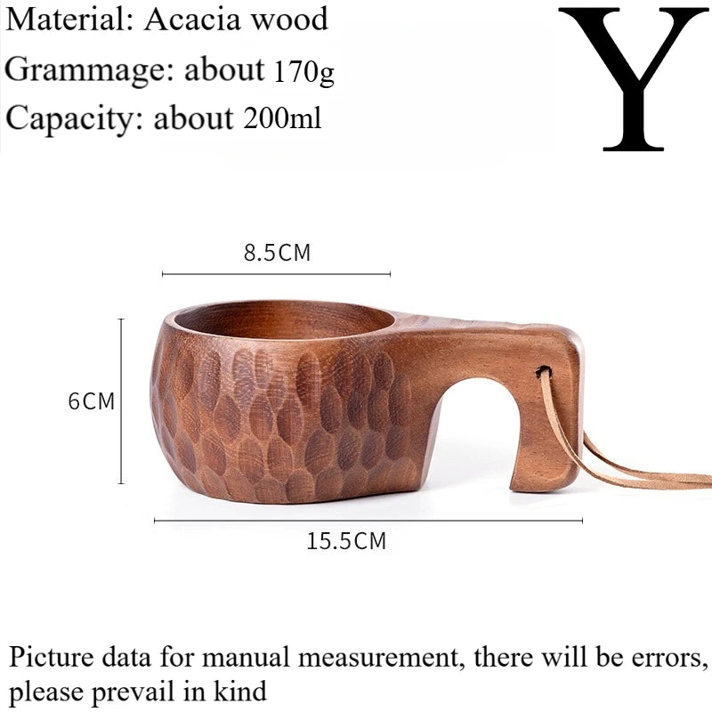 New200ml Outdoor Wood Cup Mug Coffee Milk Acacia-Wood