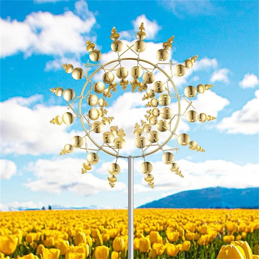 1pc-3D Metal Outdoor Windmill Spinners Wind Catchers