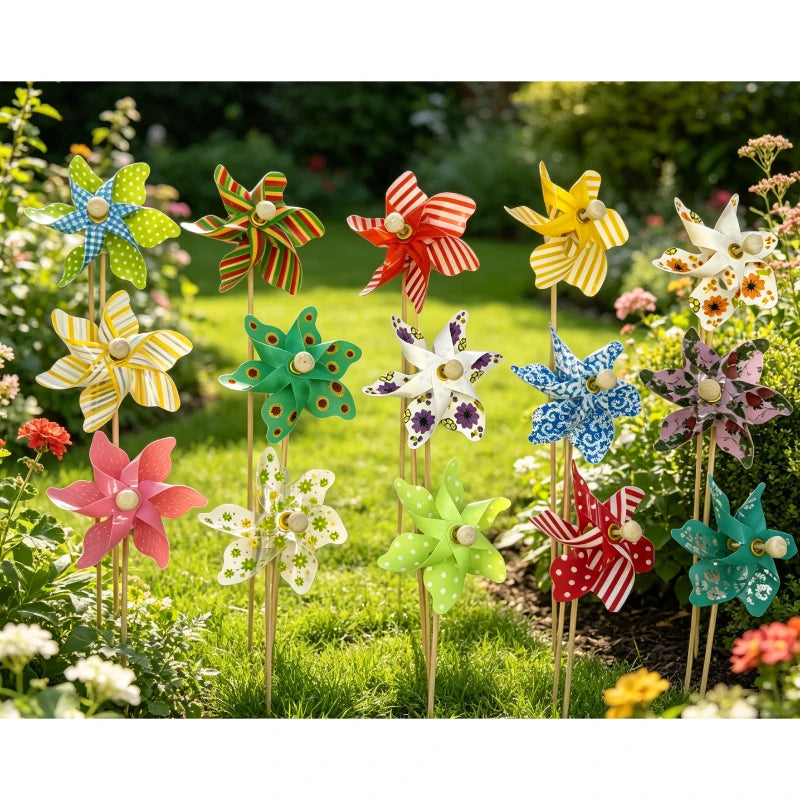 20/40/pcs Mini Windmills Random Colors Wind-Powered Rotating