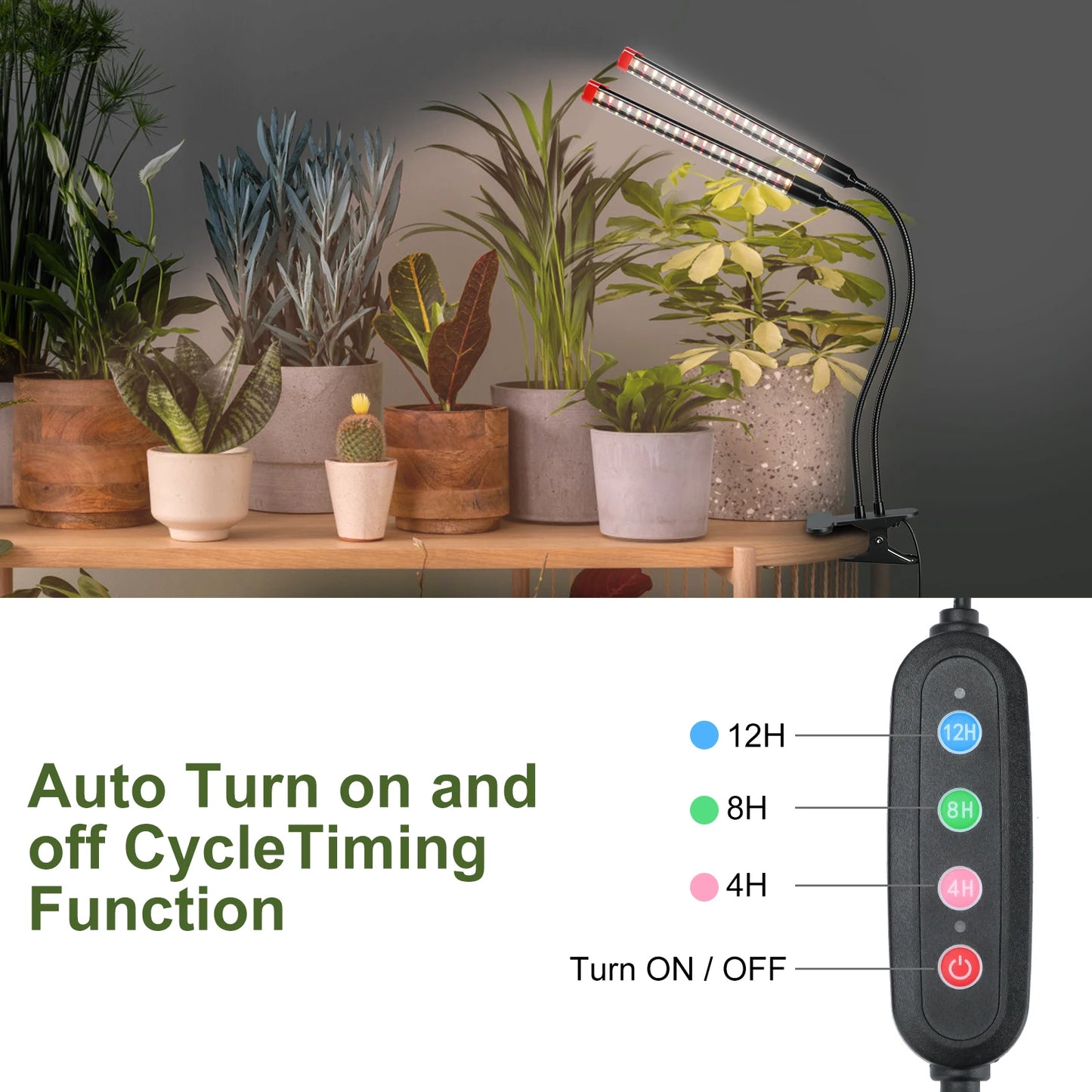 18W Power Home Plug, NOT 10W Adapter,  2Head Clip Grow Lights