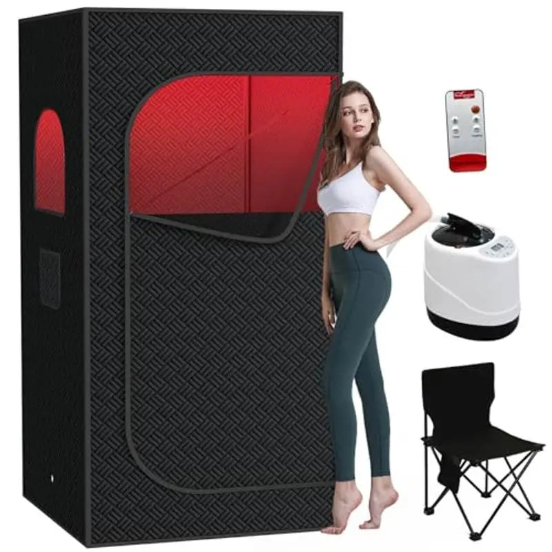 Infrared Red Light Sauna with Foldable Chair - 9-Level Heating