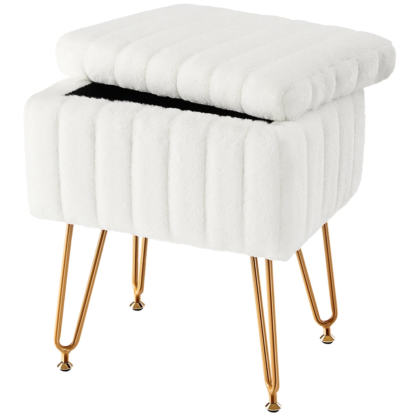 Faux Fur Hidden Storage Stools & Ottomans