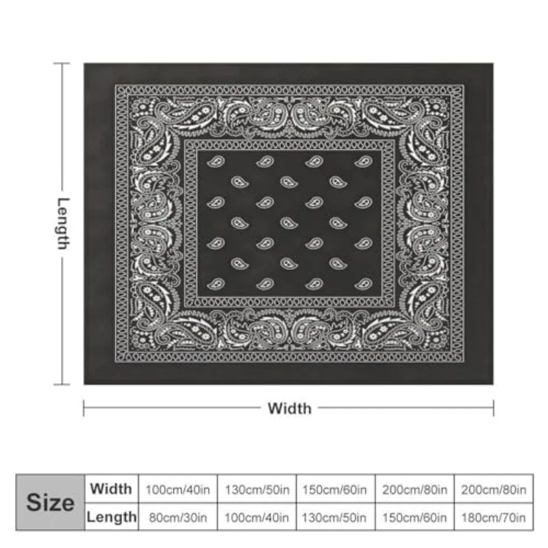 Black Paisley Art Blanket Soft and Warm Throw Super Soft Micro Plush Blanket