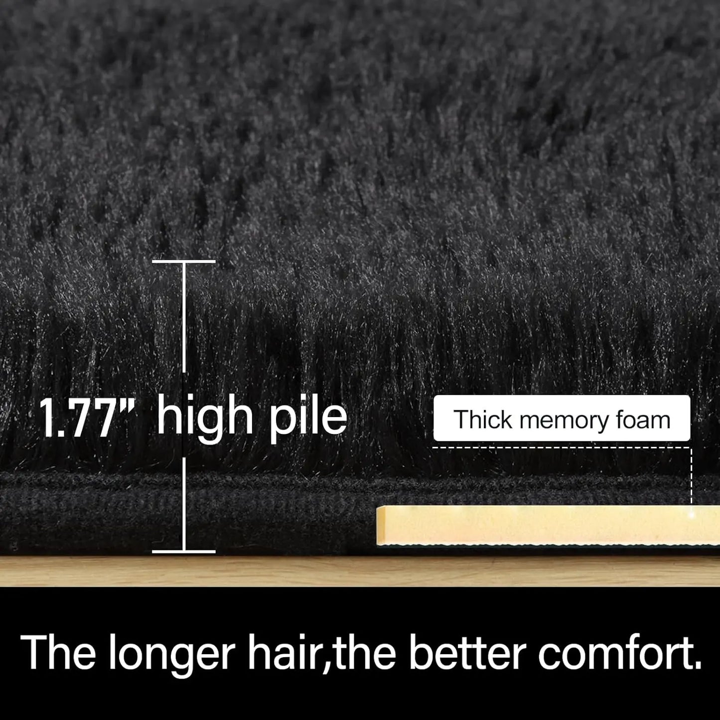 Fluffy Fuzzy Area Rugs  Soft  Non Slip Hardwood Floors
