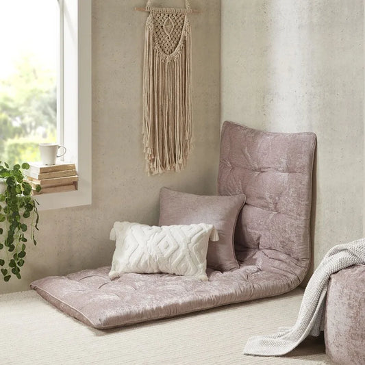 Poly Chenille Lounge Floor Pillow Cushion Blush 27 x 74