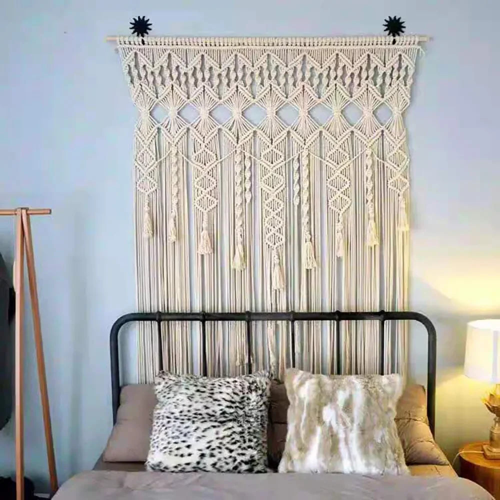 Macrame Woven Wall Hanging Tapestry Backdrop Curtain