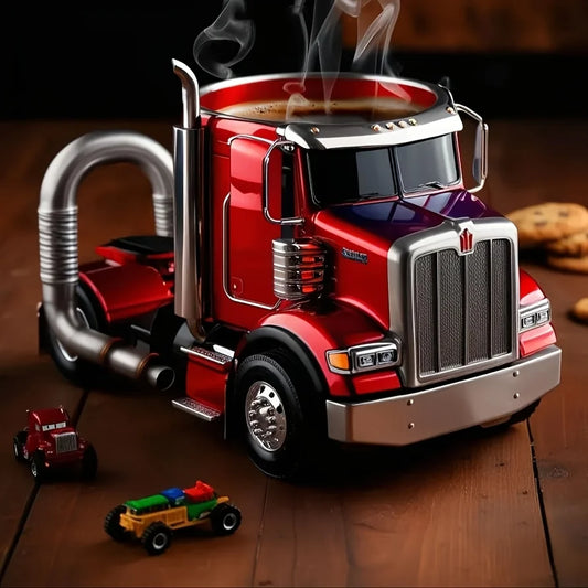 [Creative Truck Coffee Cup] Mug Creative Handmade Semi-Truck Shaped Coffee Cup | Latest Hot Truck Coffee Cup, Tea Coffee Cup,