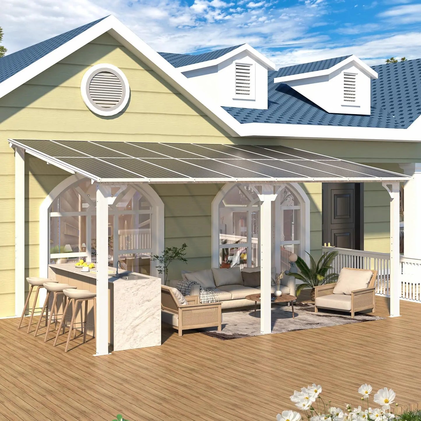 16' X 10' Gazebo White Outdoor Pergola for Patio